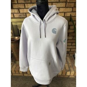 Womens Carhartt Hoodie Size Large (12-14) Relaxed Fit Light Purple Color NWT